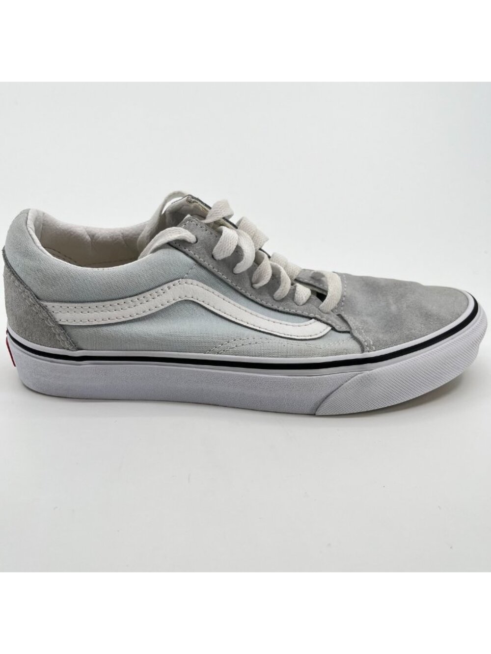 Vans Old Skool Low Womens Size 7 Blue White Athletic Suede Skate Shoes Sneakers